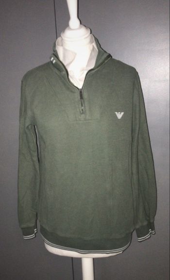🧥 Pull zippé Emporio Armani vert kaki – Taille M