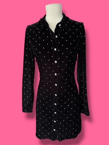Robe velours et strass argent Zara
