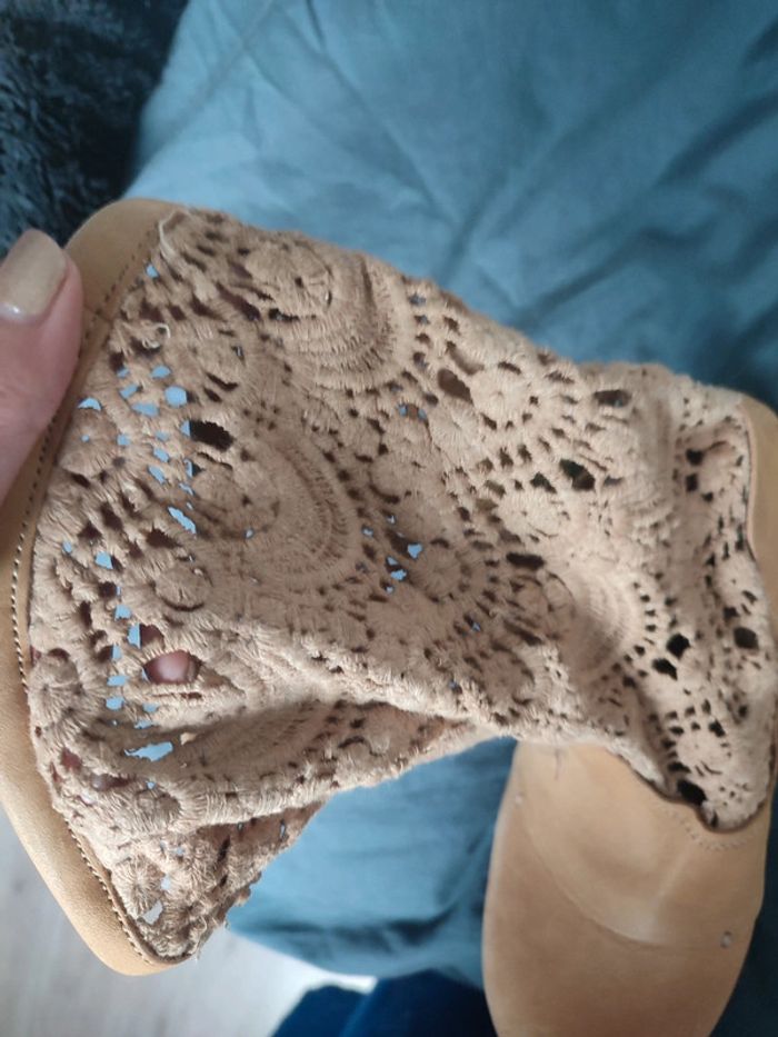 Bottes bunker cuir et macramé - photo numéro 4