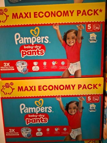 2 Pampers baby dry taille 5 pants