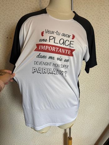T shirt personnaliser "demande de parrain" taille 40