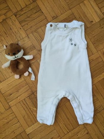 Salopette blanche molletonnée Orchestra 3 mois