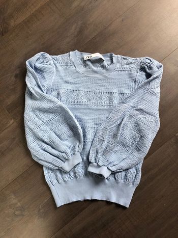Petit pull bleu Zara taille S ajouré manches ballon