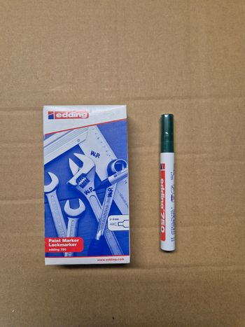Boite 10 marqueurs peinture vert Edding 750.