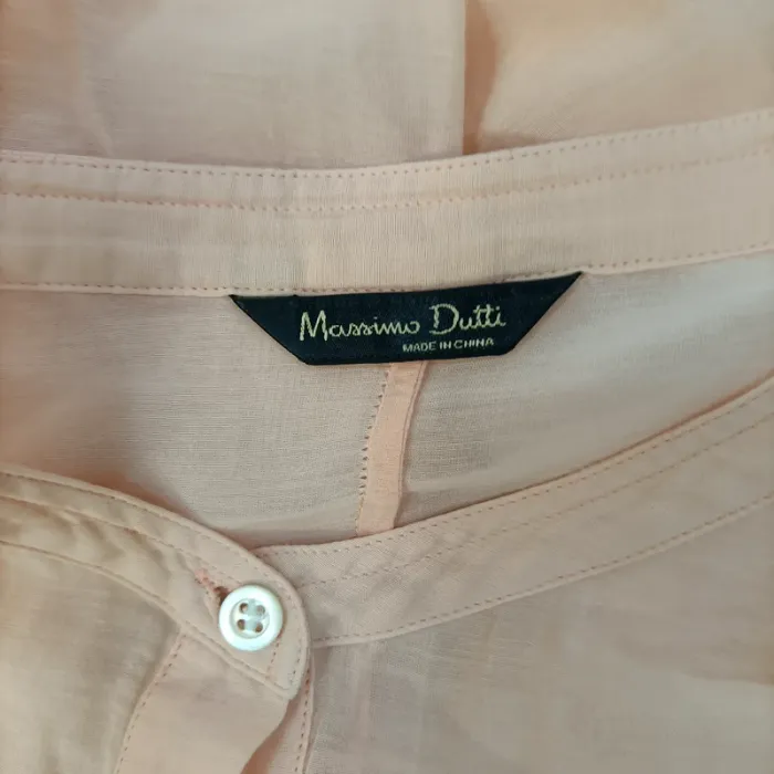 Blouse Massimo Dutti pêche en coton et soie, coupe ample fluide, taille M A1199 - photo numéro 8