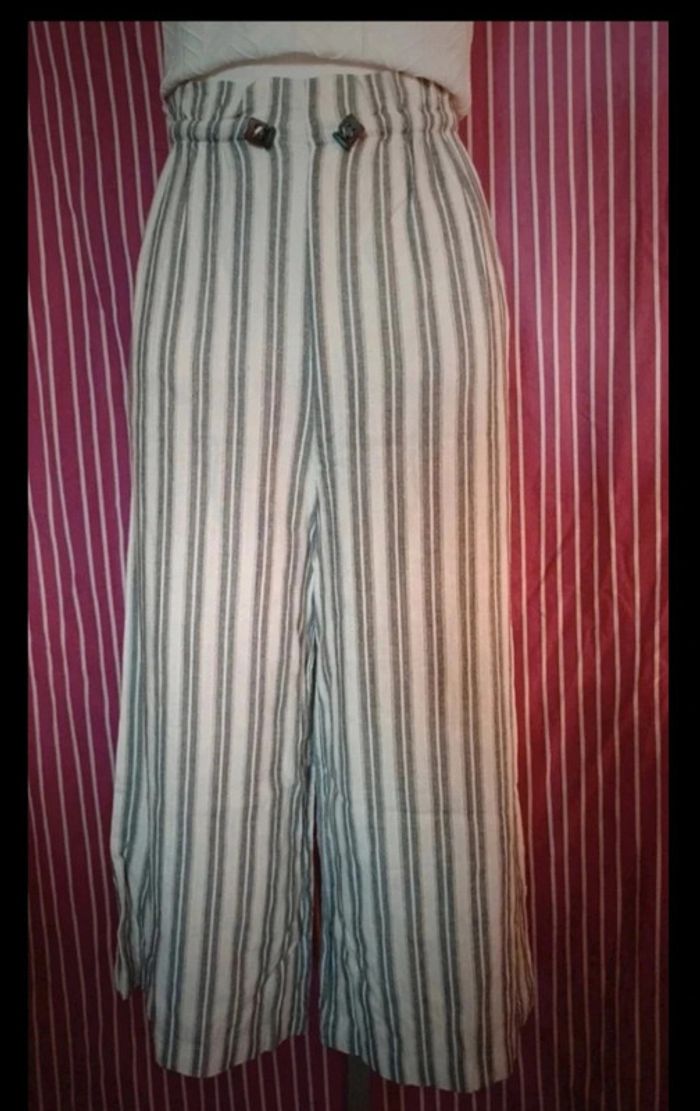 Pantalons jambes larges rayée - photo numéro 4