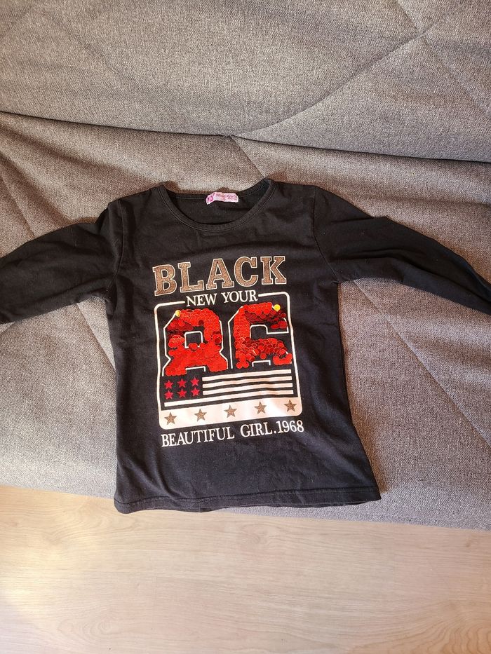 Tee-shirt avec des Sequins réversibles miss et girl taille 10 occasion