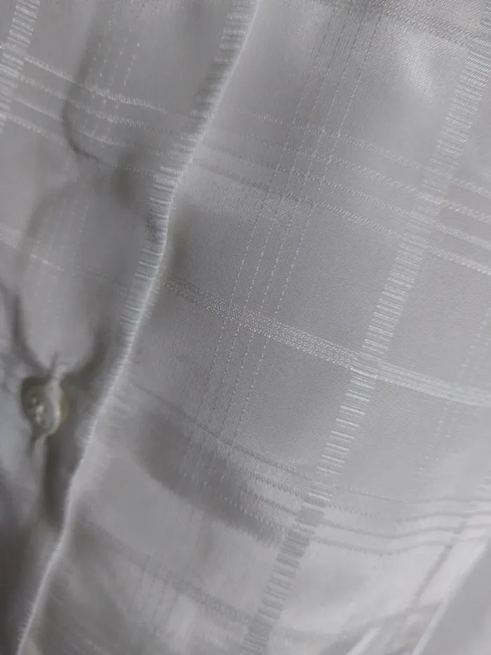 Chemisier chemise top blouse écossais carreaux plaid blanc vintage retro - photo numéro 2