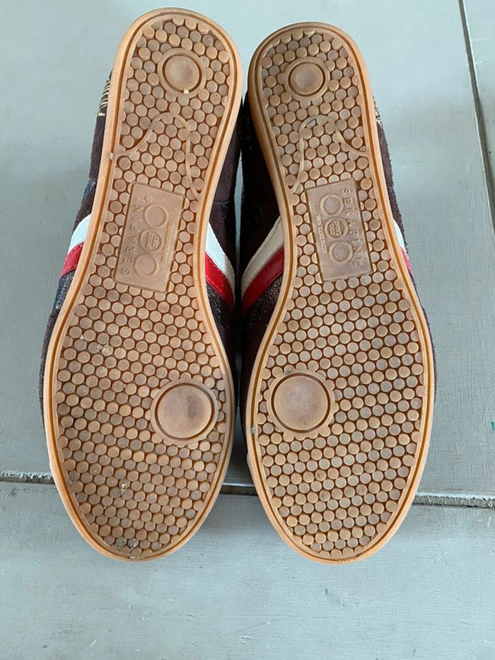 Serafini Luxury basket taille 36 marron et rouge vintage - photo numéro 4
