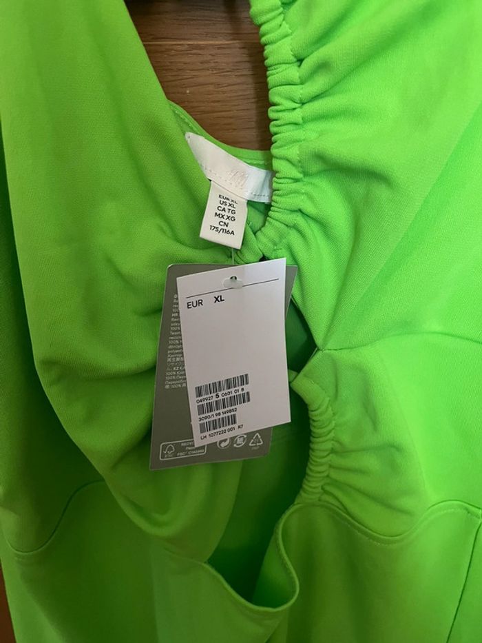 Robe longue vert flou avec fente H&M - photo numéro 4