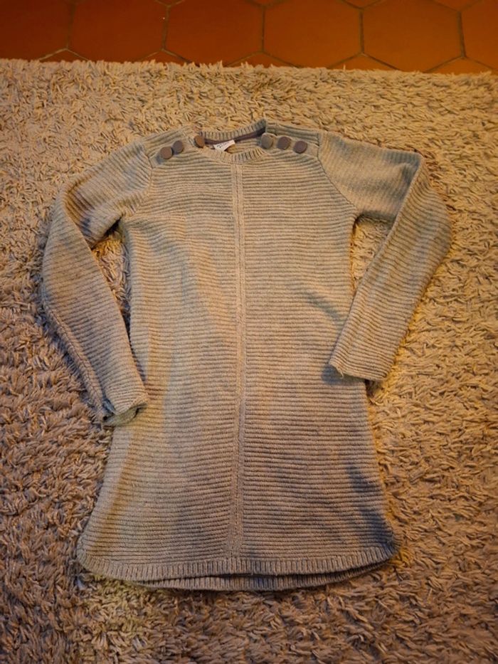 Magnifique robe pull gris fille tape à l'œil 8 ans