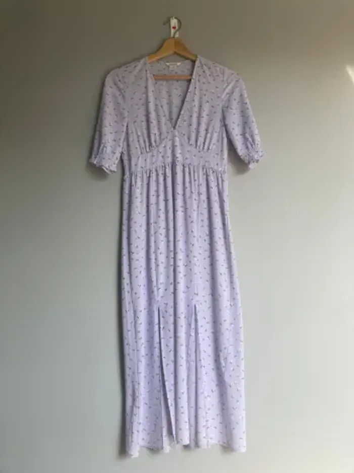 Robe longue été Monki taille 32 - Lilas à fleurs, très bon état - photo numéro 2