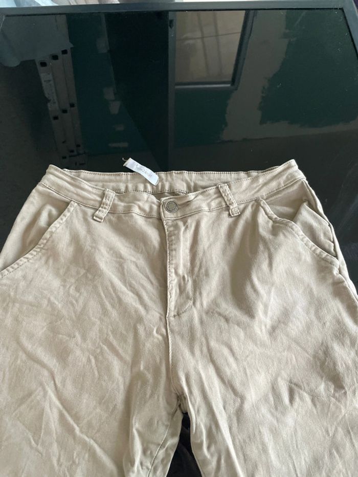 Pantalon beige de la marque Nina Carter, en taille L - photo numéro 4