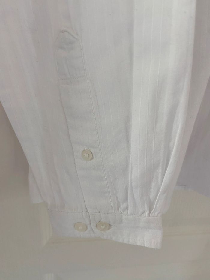 Chemise blanche col Mao coton Derby taille L - photo numéro 6