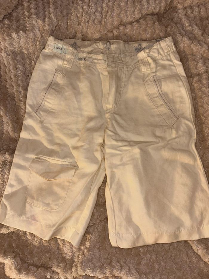Short IKKS beige coton/lin – Taille 8 ans - photo numéro 3