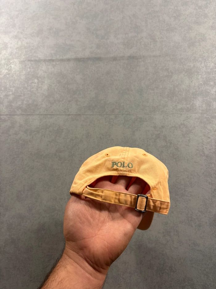 Casquette Ralph Lauren Orange et logo brodé vert - photo numéro 4