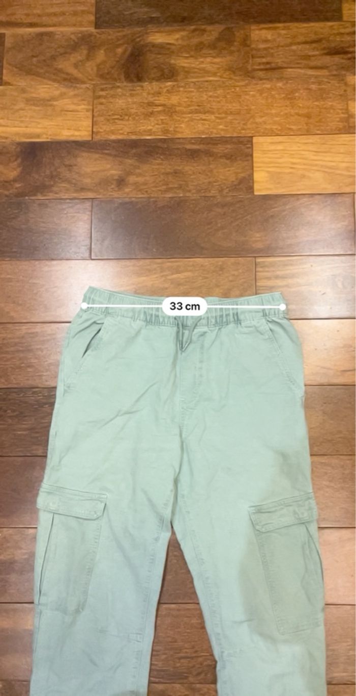 Pantalon cargo vert clair à taille élastique 14 ans - photo numéro 4