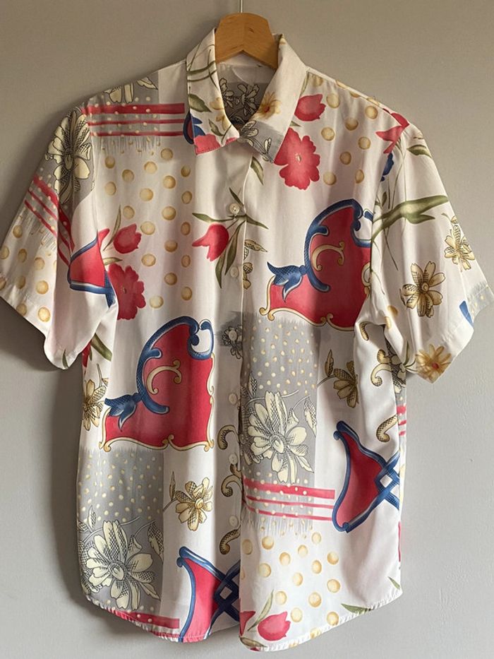 Chemisier fluide fleuri vintage