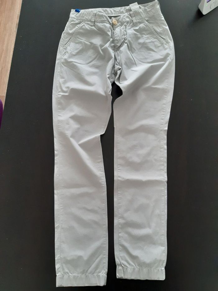 Pantalon femme gris clair