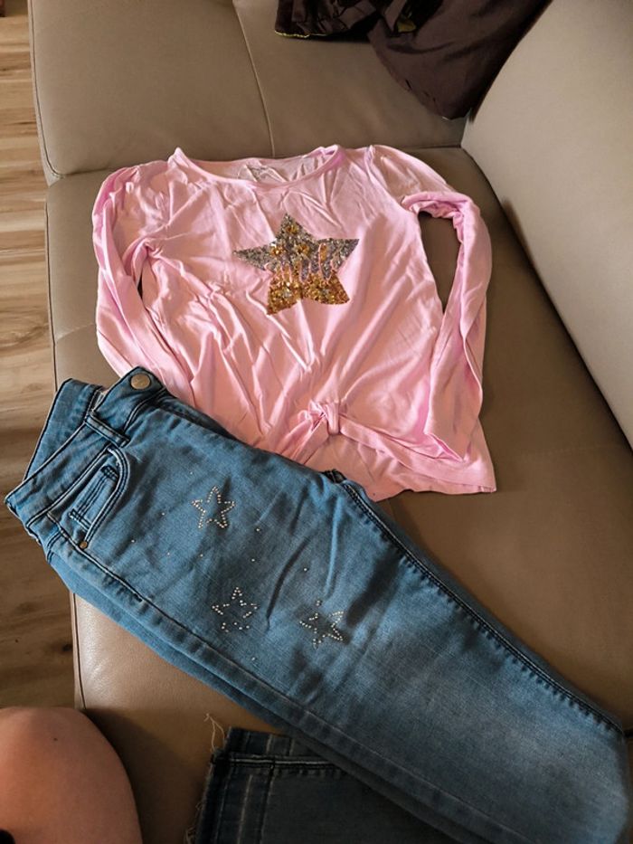 Ensemble jean et t shirt étoile 12 ans