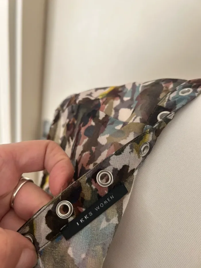 Ikks haut top blouse voilée imprimer camouflage, taille M/38 - photo numéro 7