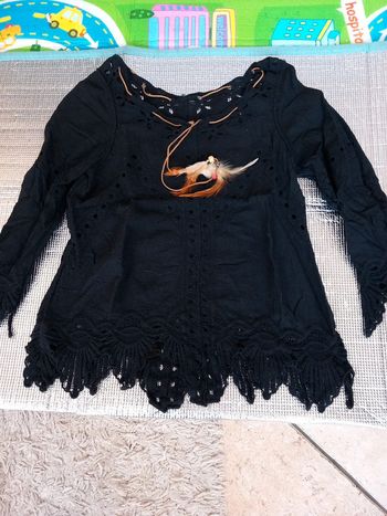 😴tunique coton noire en broderie T38