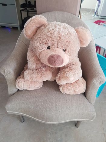 Grand ours en peluche beige tout doux