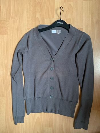 Gilet court gris La Redoute, taille 38 40 deux poches plaquées