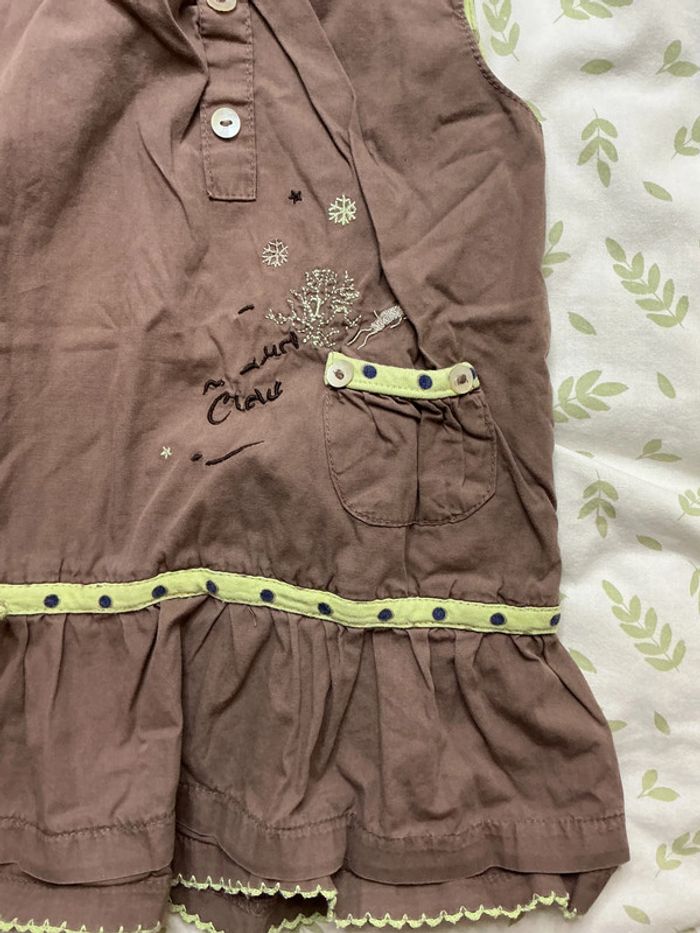 robe sans manches beige foncé et vert baby wapi 18 mois - photo numéro 4