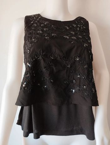 Blouse sans manche Mango Suit perles et sequins taille s