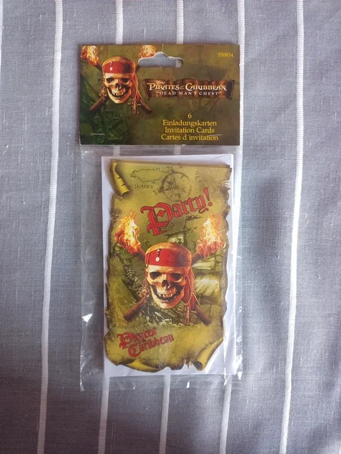 cartes d'invitation pirates des Caraïbes