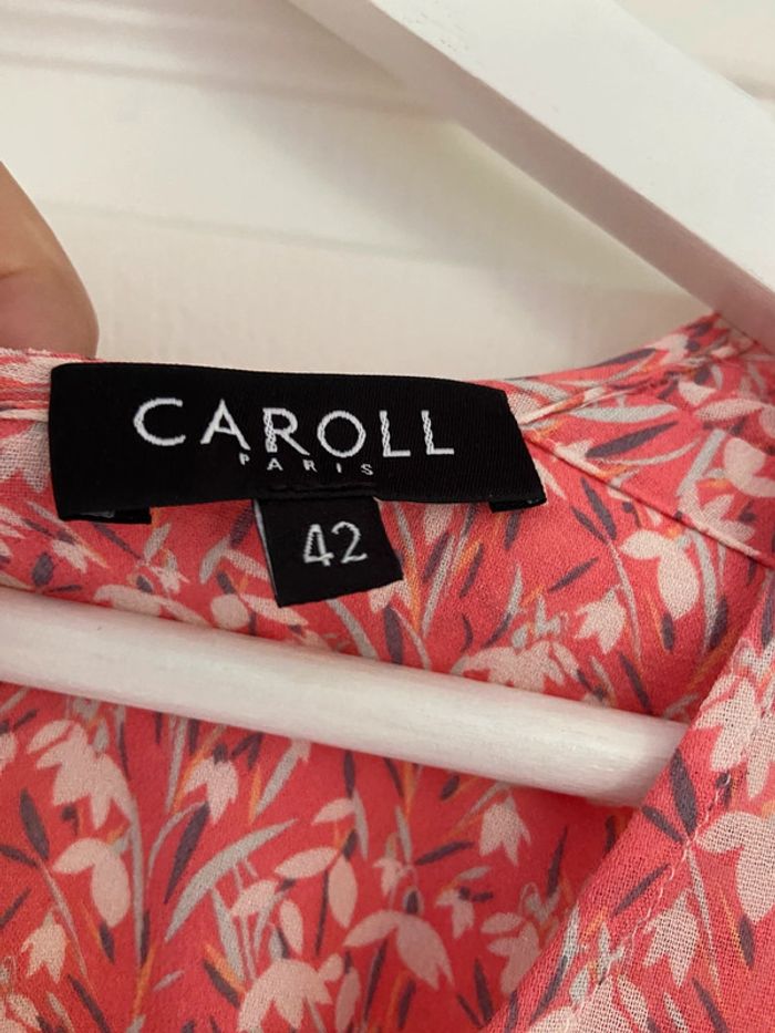 Robe fluide fleurie rose Caroll taille 42 - photo numéro 7