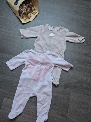 Lot de 2 pyjamas velours 3 mois