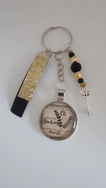 Cadeau bonheur, porte clé message bijoux de sac