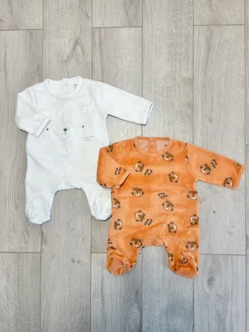Lot pyjama velours 1mois garçon