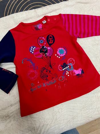 Tee shirt manche longue à strass - 18 mois