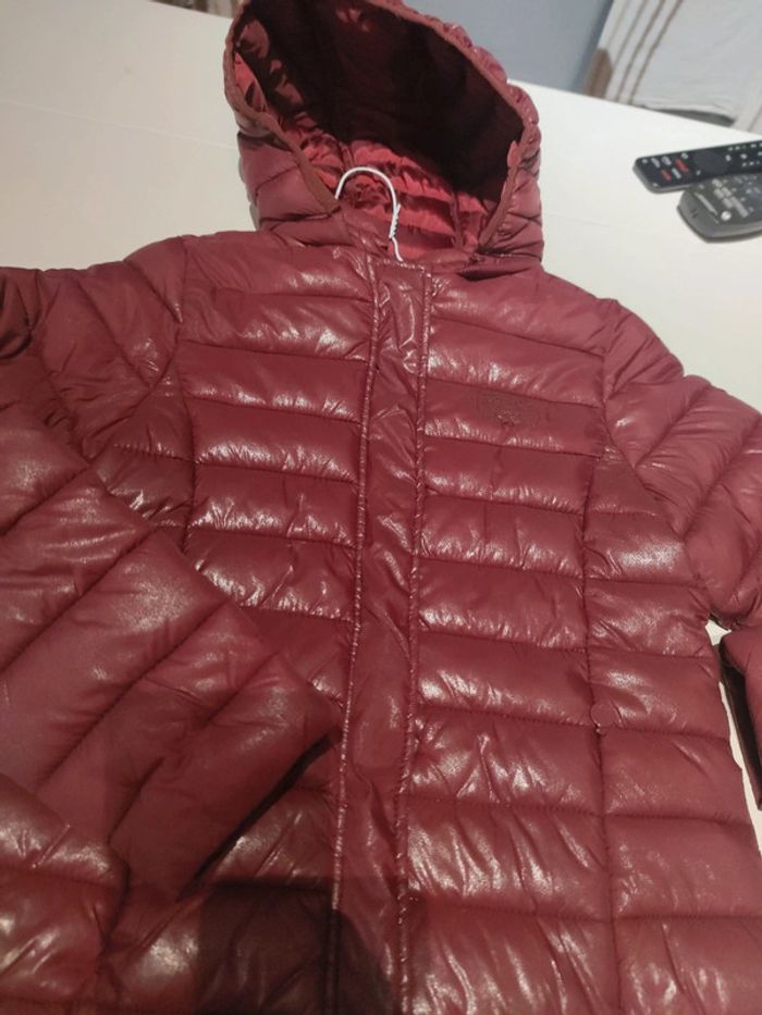 Doudoune le temps des cerise bordeaux satiné xxs - photo numéro 3
