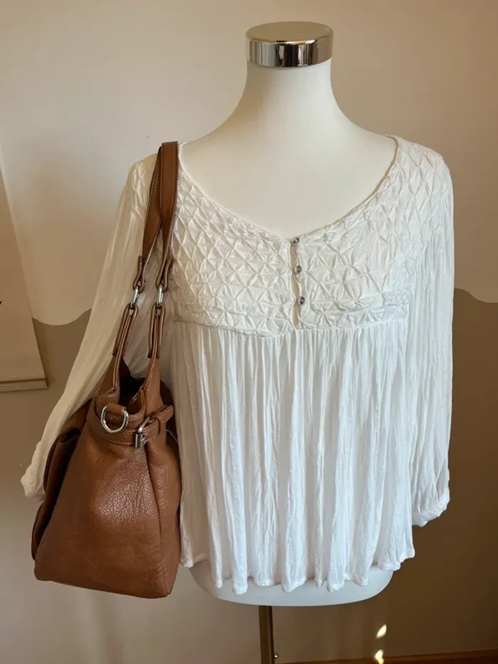 Sac vintage marron en cuir synthétique très bon état [ref 2508SBr156] - photo numéro 9