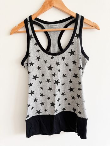 Débardeur gris a motifs étoiles noires C&A taille 36 S