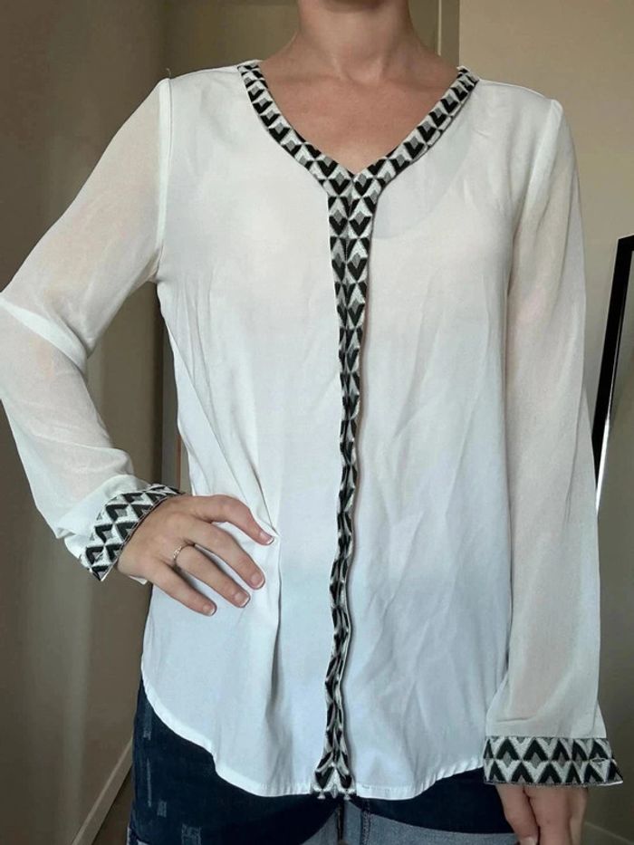 Grace & Mila Blouse blanche - Taille 38 - Très bon état - photo numéro 11