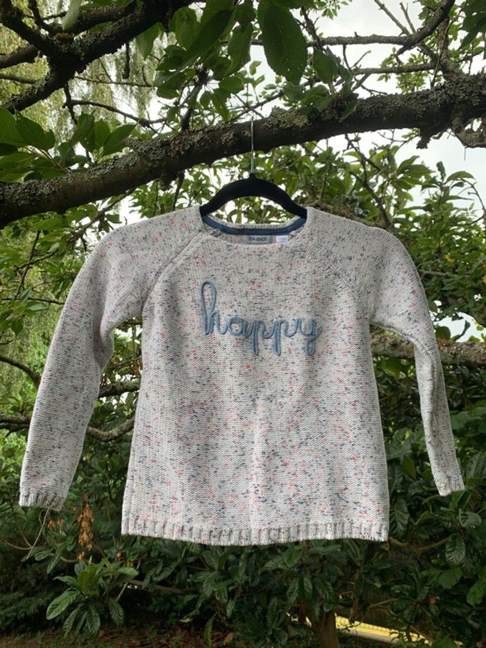 Pull épais « happy » fille 8 ans Okaidi