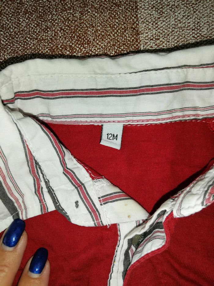 Tee shirt 12 mois rouge manches longues petit bolide - photo numéro 2