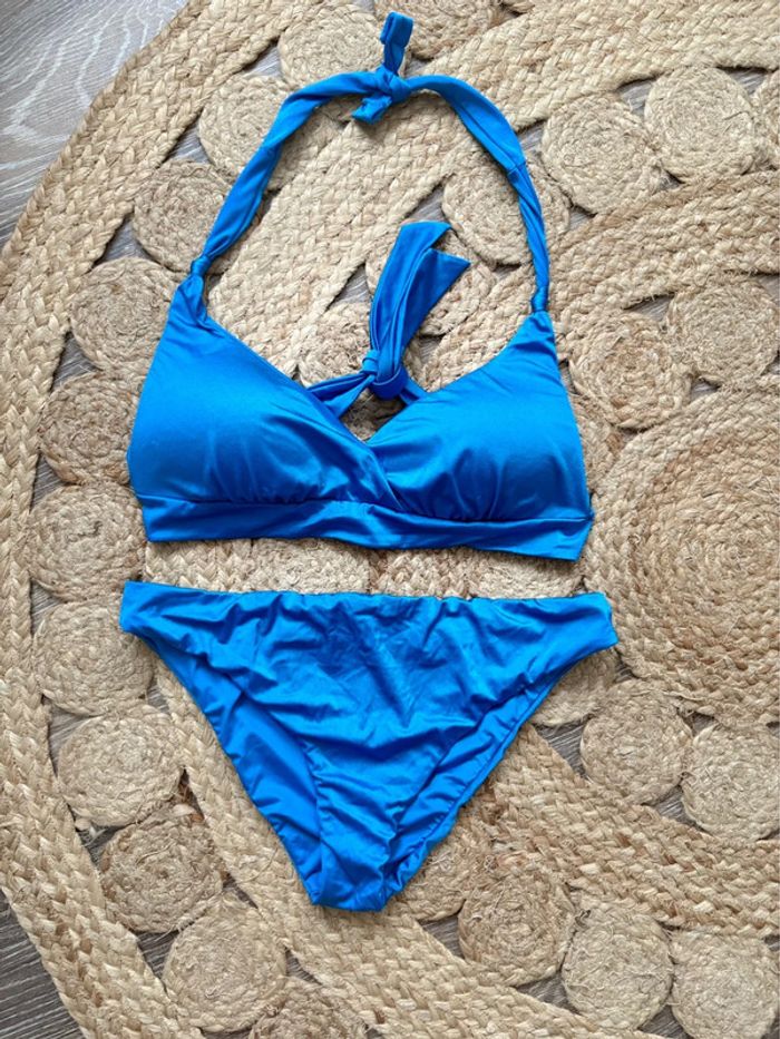 Maillot de bain 2 pièces - Calzedonia - bleu électrique - taille 36/38 - porté 1 fois - photo numéro 5