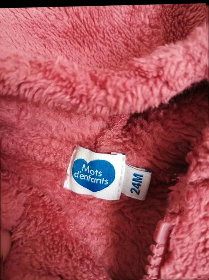 Gilet zippé à capuche en pilou neuf Mots d'Enfants fille 24 mois - photo numéro 2