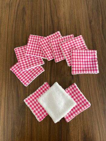 Lot 10 carrés cotons lavables réutilisables