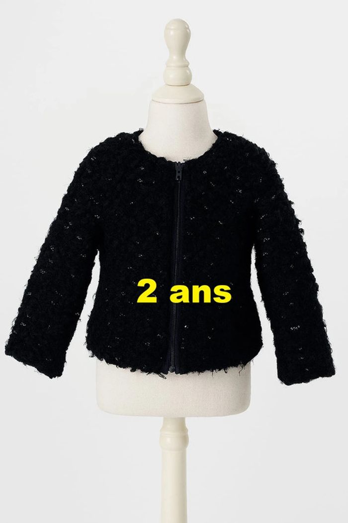 Veste bleu marine chiné argenté brillant style laine Catimini Taille 2 ans