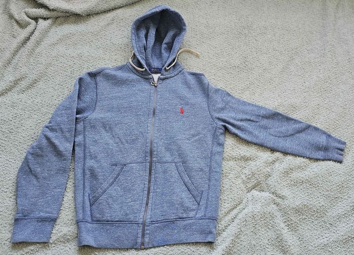 Sweat à capuche zippé Polo Ralph Lauren - Bleu chiné - Taille S - photo numéro 4