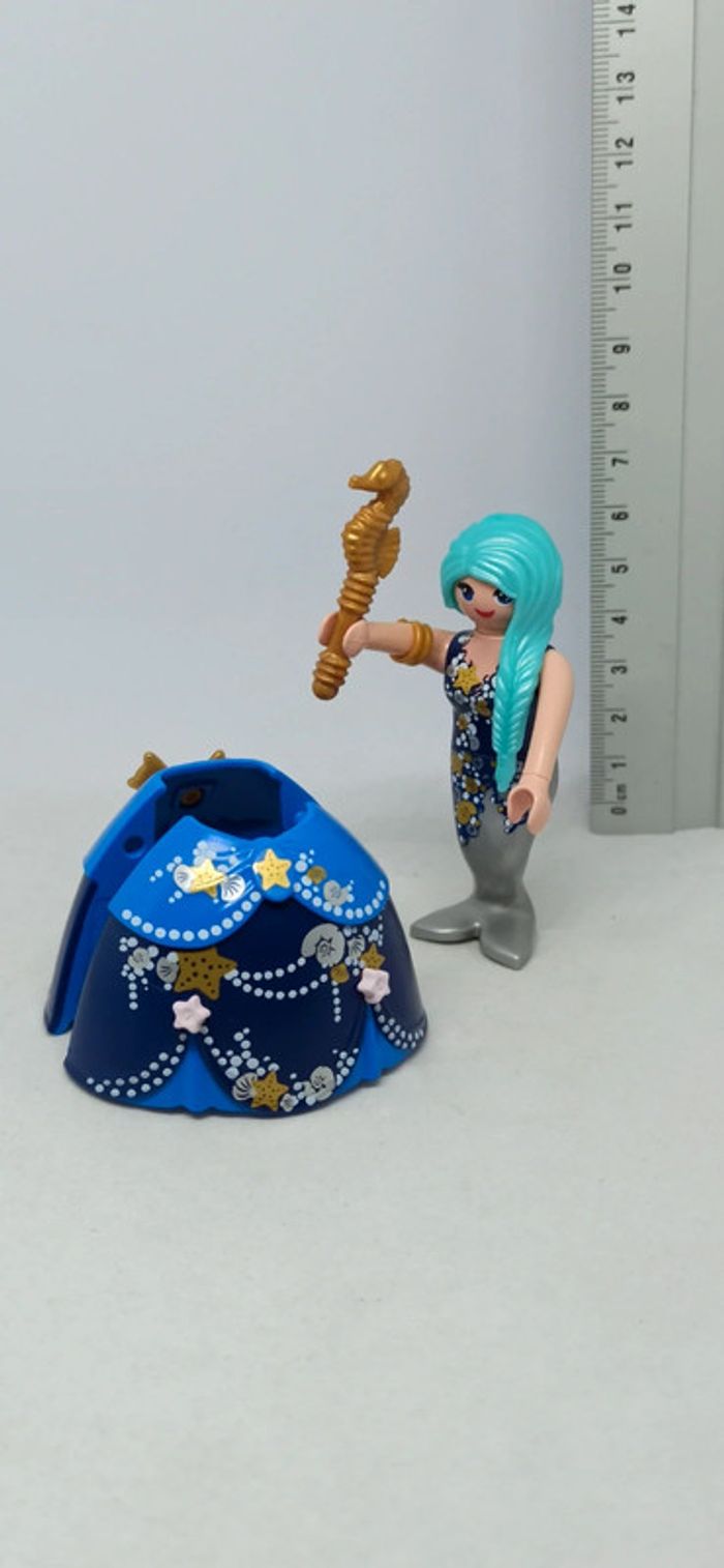 Femme sirène princesse avec robe et cheveux bleus playmobil - photo numéro 4
