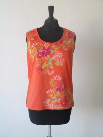 Débardeur orange fleuri Agathe & Louise 36 TBE