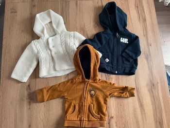 3 vestes zippé à capuche 3 mois